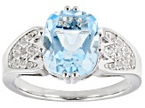 Sky Blue Glacier Topaz Rhodium Over Sterling Silver Ring 3.34ctw