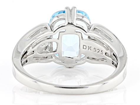 Sky Blue Glacier Topaz Rhodium Over Sterling Silver Ring 3.34ctw