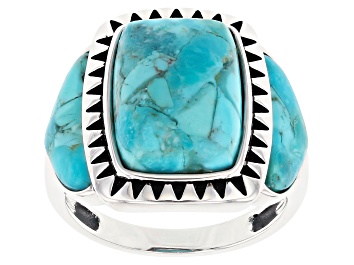 Picture of Blue Composite Turquoise Oxidized Sterling Silver Ring
