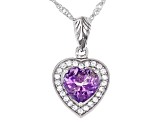 Purple Amethyst Rhodium Over Sterling Silver Pendant With Chain 1.64ctw