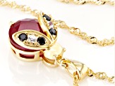 Red Lab Created Ruby 18k Yellow Gold Over Sterling Silver Pendant With Chain 4.82ctw