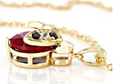 Red Lab Created Ruby 18k Yellow Gold Over Sterling Silver Pendant With Chain 4.82ctw