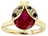 Red Lab Created Ruby 18k Yellow Gold Over Sterling Silver Ring 4.82ctw