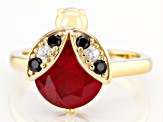 Red Lab Created Ruby 18k Yellow Gold Over Sterling Silver Ring 4.82ctw
