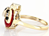 Red Lab Created Ruby 18k Yellow Gold Over Sterling Silver Ring 4.82ctw