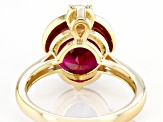 Red Lab Created Ruby 18k Yellow Gold Over Sterling Silver Ring 4.82ctw