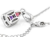 Purple Amethyst Rhodium Over Sterling Silver Pendant With Chain. 2.39ctw