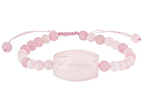 Pink Rose Quartz Beaded Adjustable Bolo Bracelet 25 x16.4mm