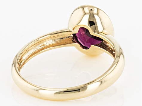 Grape Color Garnet 10k Yellow Gold Ring 1.70ct