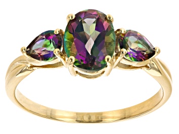 Picture of Mystic Fire™ Green Topaz 10k Yellow Gold Ring 2.07ctw