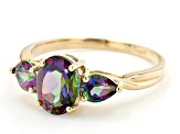 Mystic Fire™ Green Topaz 10k Yellow Gold Ring 2.07ctw