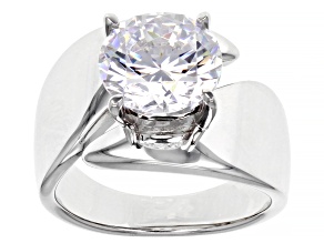 White Cubic Zirconia Rhodium Over Sterling Silver Ring 7.70ctw
