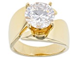 White Cubic Zirconia 18k Yellow Gold Over Sterling Silver Ring 7.70ctw