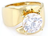 White Cubic Zirconia 18k Yellow Gold Over Sterling Silver Ring 7.70ctw