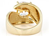 White Cubic Zirconia 18k Yellow Gold Over Sterling Silver Ring 7.70ctw