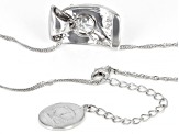 White Cubic Zirconia Rhodium Over Sterling Silver Pendant With Chain 7.70ctw