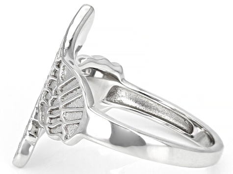 Rhodium Over Sterling Silver Wing Ring