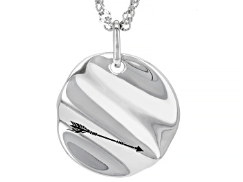 Picture of Rhodium Over Sterling Silver "Warrior" Pendant With Chain
