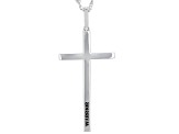 Rhodium Over Sterling Silver "Warrior" Cross Pendant With Chain