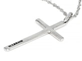 Rhodium Over Sterling Silver "Warrior" Cross Pendant With Chain