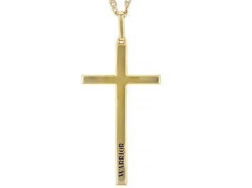 Picture of 18K Yellow Gold Over Sterling Silver "Warrior" Cross Pendant With Chain