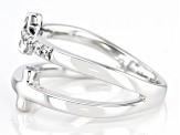 White Cubic Zirconia Rhodium Over Sterling Silver Cross Ring 0.29ctw