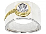 White Cubic Zirconia Rhodium and 18k Yellow Gold Over Sterling Silver Ring 0.89ctw