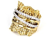 White Cubic Zirconia 18K Yellow Gold Over Silver  Ring 1.30ctw