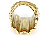 White Cubic Zirconia 18K Yellow Gold Over Silver  Ring 1.30ctw