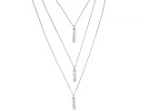 Rhodium Over Sterling Silver "Faith" "Hope" "Love" Necklace