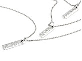 Rhodium Over Sterling Silver "Faith" "Hope" "Love" Necklace
