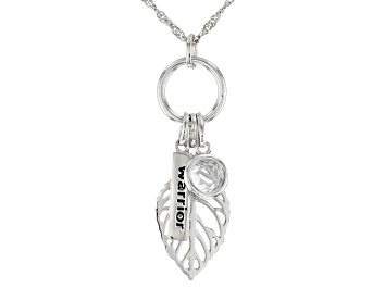 Picture of White Cubic Zirconia Rhodium Over Sterling Silver Pendant With Chain 1.10ctw