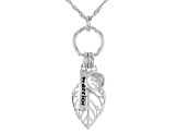 White Cubic Zirconia Rhodium Over Sterling Silver Pendant With Chain 1.10ctw