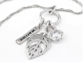 White Cubic Zirconia Rhodium Over Sterling Silver Pendant With Chain 1.10ctw