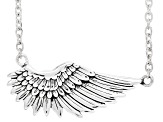 Rhodium Over Sterling Silver "Angel Wing" Necklace