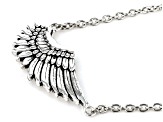 Rhodium Over Sterling Silver "Angel Wing" Necklace