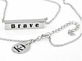 White Cubic Zirconia Rhodium Over Sterling Silver "Brave" Necklace 0.27ctw
