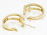 White Cubic Zirconia 18k Yellow Gold Over Sterling Silver Cross Earrings 0.40ctw