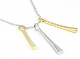 Rhodium And 18k Yellow Gold Over Sterling Silver Pendant With Chain