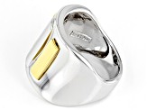 Rhodium And 18k Yellow Gold Over Sterling Silver Ring