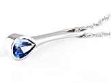 Blue Cubic Zirconia Rhodium Over Sterling Silver Pendant With Chain 2.99ctw