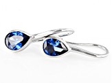 Blue Cubic Zirconia Rhodium Over Sterling Silver Earrings 5.98ctw