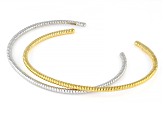 Two-tone Cuff Bracelet Set Of 2