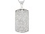 White Cubic Zirconia Rhodium Over Sterling Silver Dog Tag Pendant With Chain 7.11ctw
