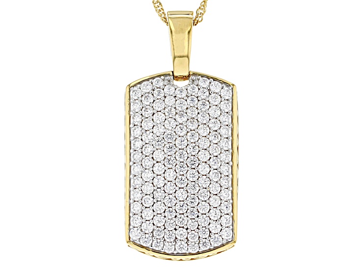 Louis Vuitton Dog Tag White Gold Pendant Necklace 18k