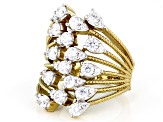 White Cubic Zirconia 18k Yellow Gold Over Sterling Silver Ring 3.40ctw