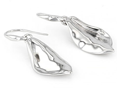 Rhodium Over Sterling Silver Earrings