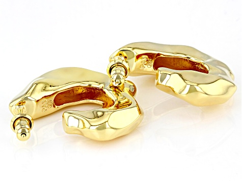 18k Yellow Gold Over Bronze Earrings