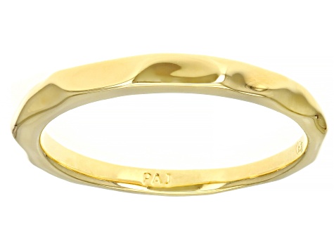 18k Yellow Gold Over Bronze Rings Set of 3