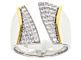 White Cubic Zirconia Rhodium & 18k Yellow Gold Over Sterling Silver Ring 1.00ctw